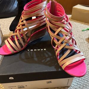 Trouvé hot pink and nude sandal